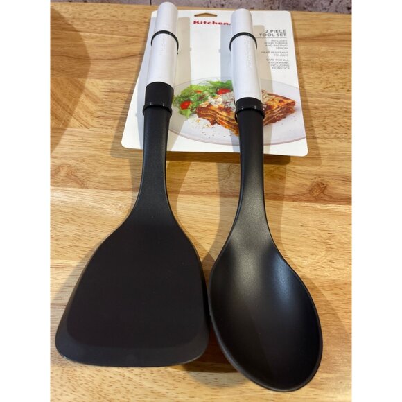 KITCHENAID White 2Pc. Turner & Basting Spoon Tool SET NEW WITH TAGS! - Picture 4 of 4